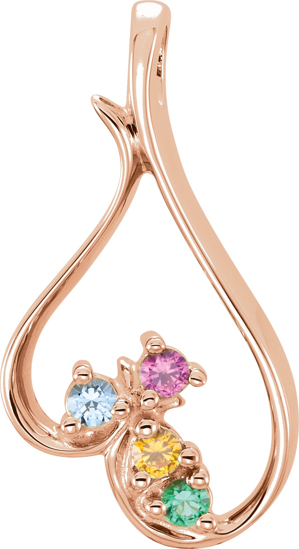 Family Heart Slide Pendant