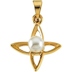 Cross Pendant with Pearl 13 x 13mm Ref 857945