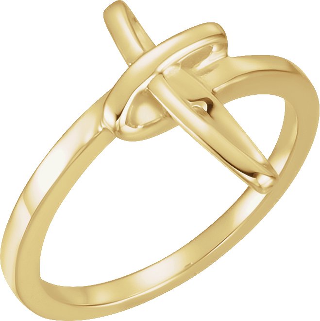 14K Yellow Cross Ring