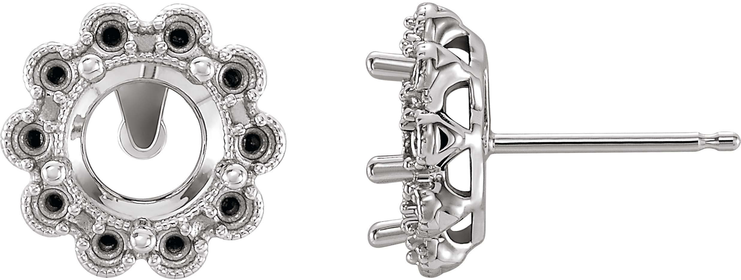 Round 4-Prong Halo-Style Earrings