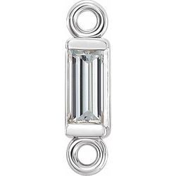 Straight Baguette Micro Bezel Link with Rings