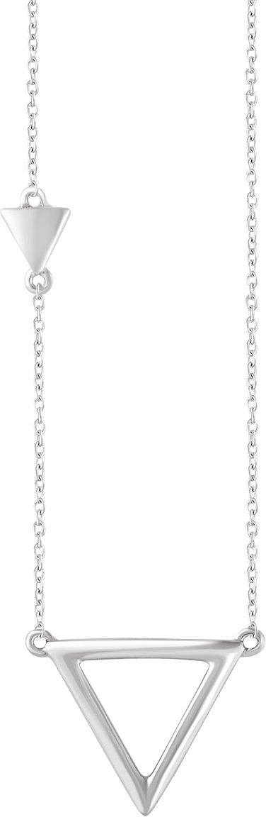 14K White Triangle 18" Necklace