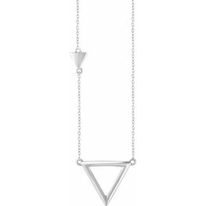 14K White Triangle 18" Necklace