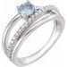 Platinum Natural Aquamarine & 1/4 CTW Natural Diamond Ring