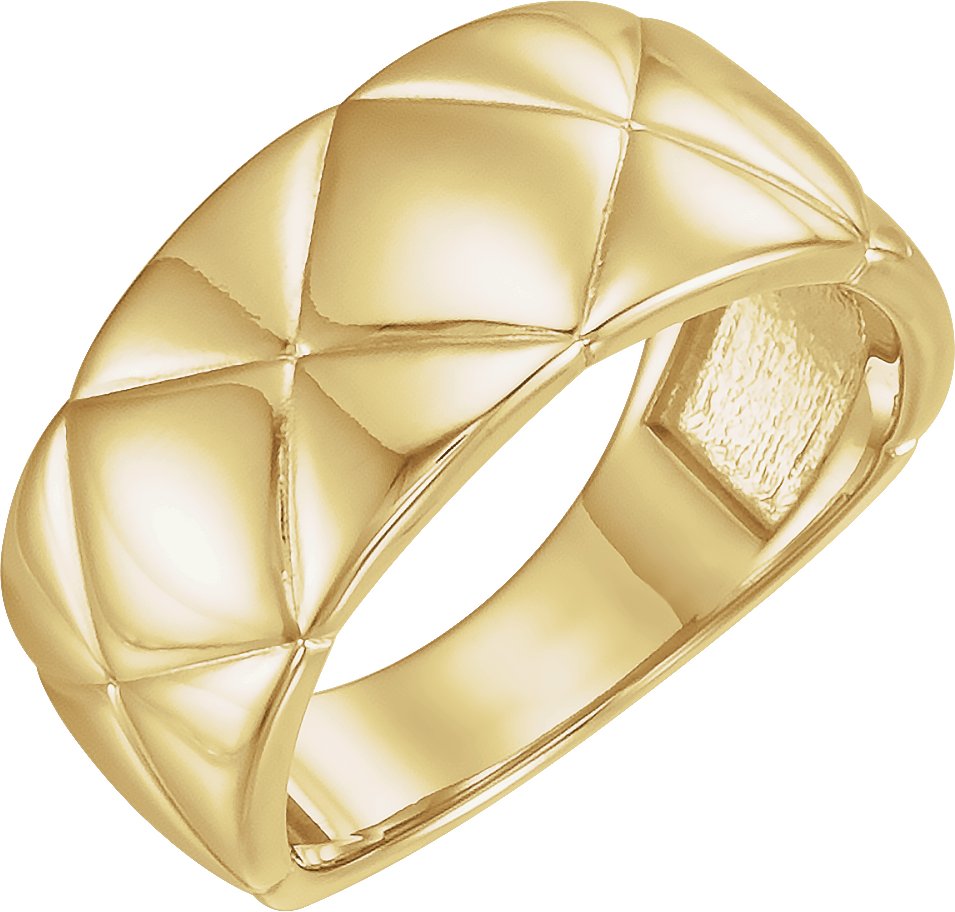 14K Yellow Quilted Ring