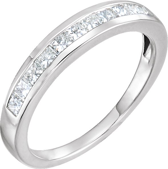 14K White 1.75 mm Square 5/8 CTW Natural Diamond Channel-Set Band