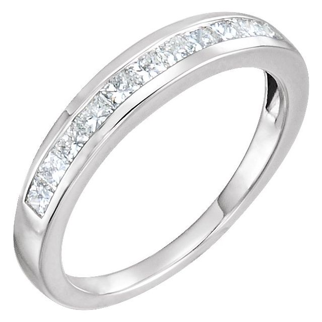 14K White 1.75 mm Square 5/8 CTW Natural Diamond Channel-Set Band