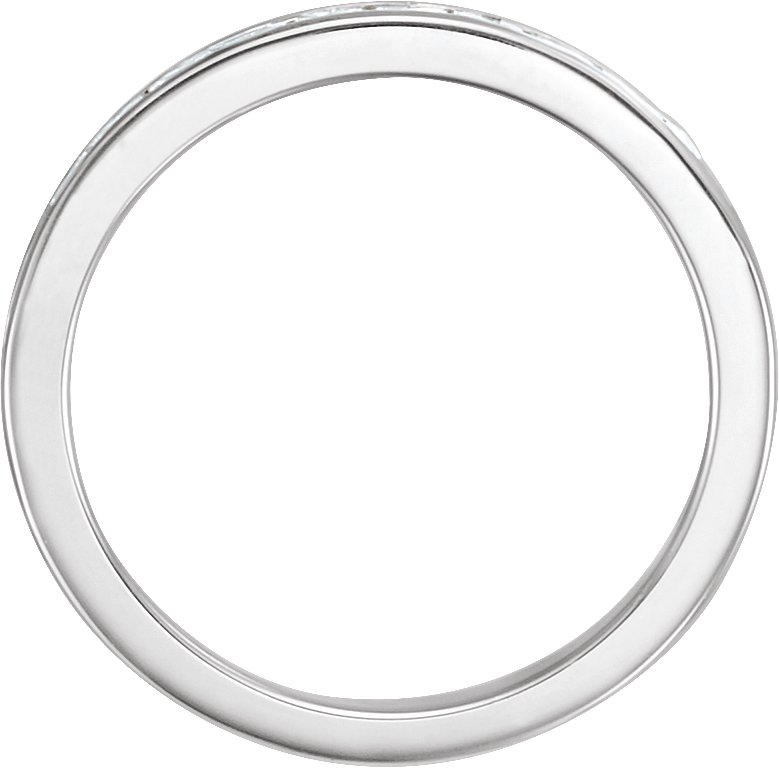 14K White 2 mm Square 7/8 CTW Natural Diamond Channel-Set Band 