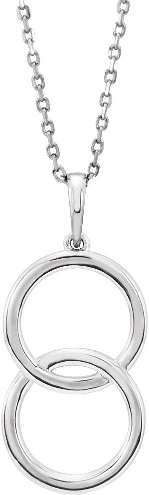 Sterling Silver Interlocking Circle 16-18" Necklace 