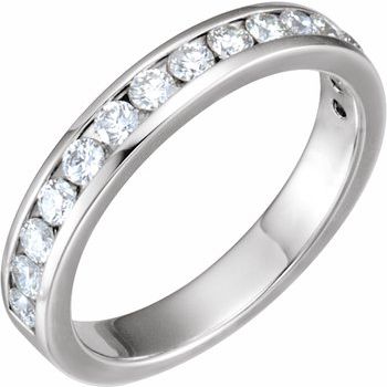 14K White .625 CTW Diamond Band for 7.4 and 8.2 mm Round Engagement Ring Ref 3404412