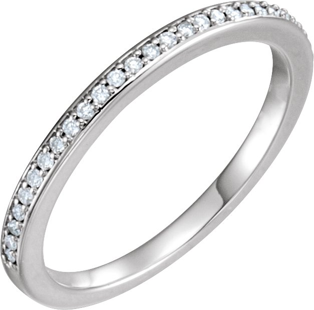 14K White 1/8 CTW Diamond Band