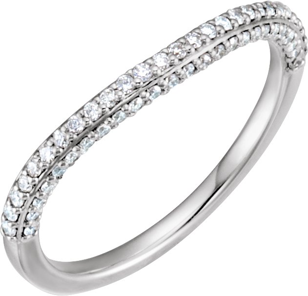 14K White 1/5 CTW Natural Diamond Band