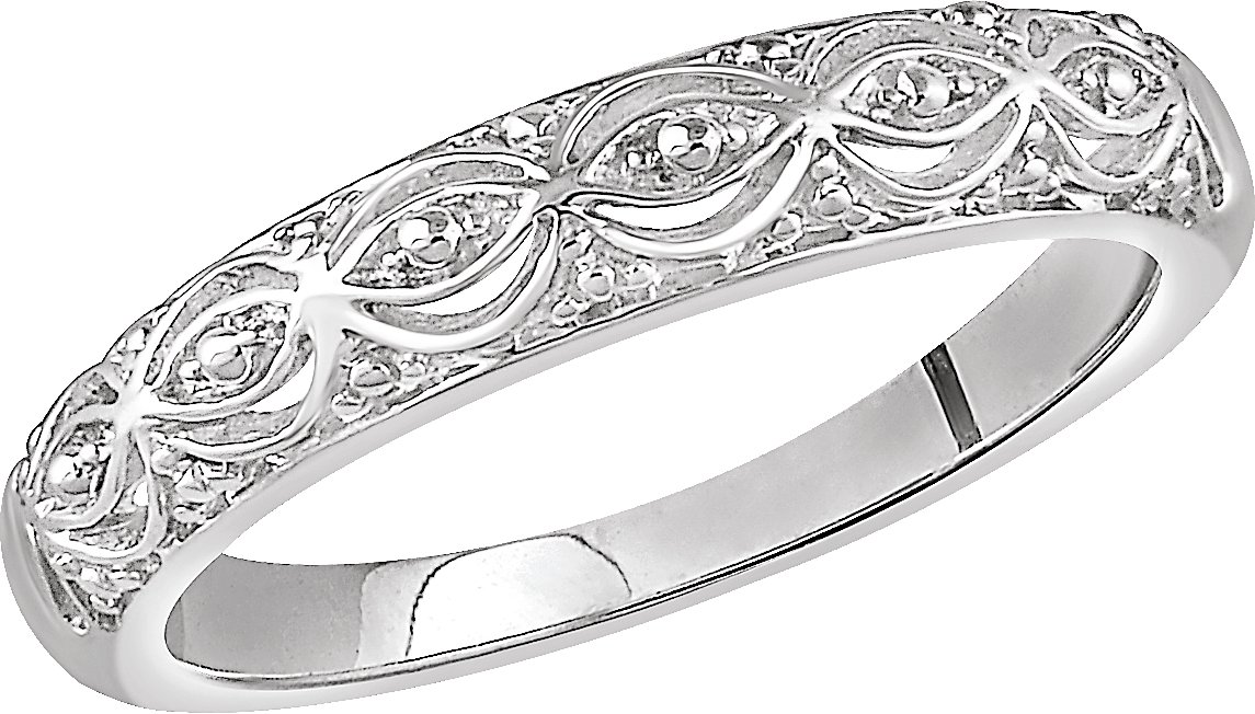 14K White Sculptural Band 