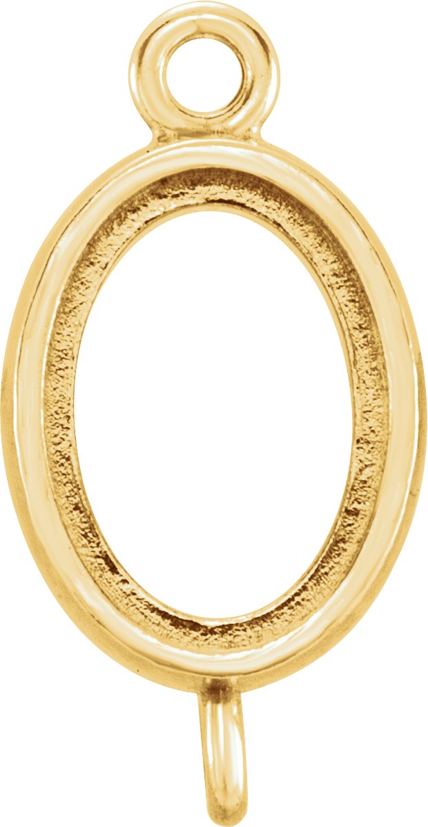 Oval Cabochon Bezel Intermediate Link with Rings