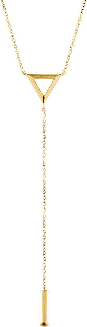 14K Yellow Triangle & Bar Y 16-18" Necklace