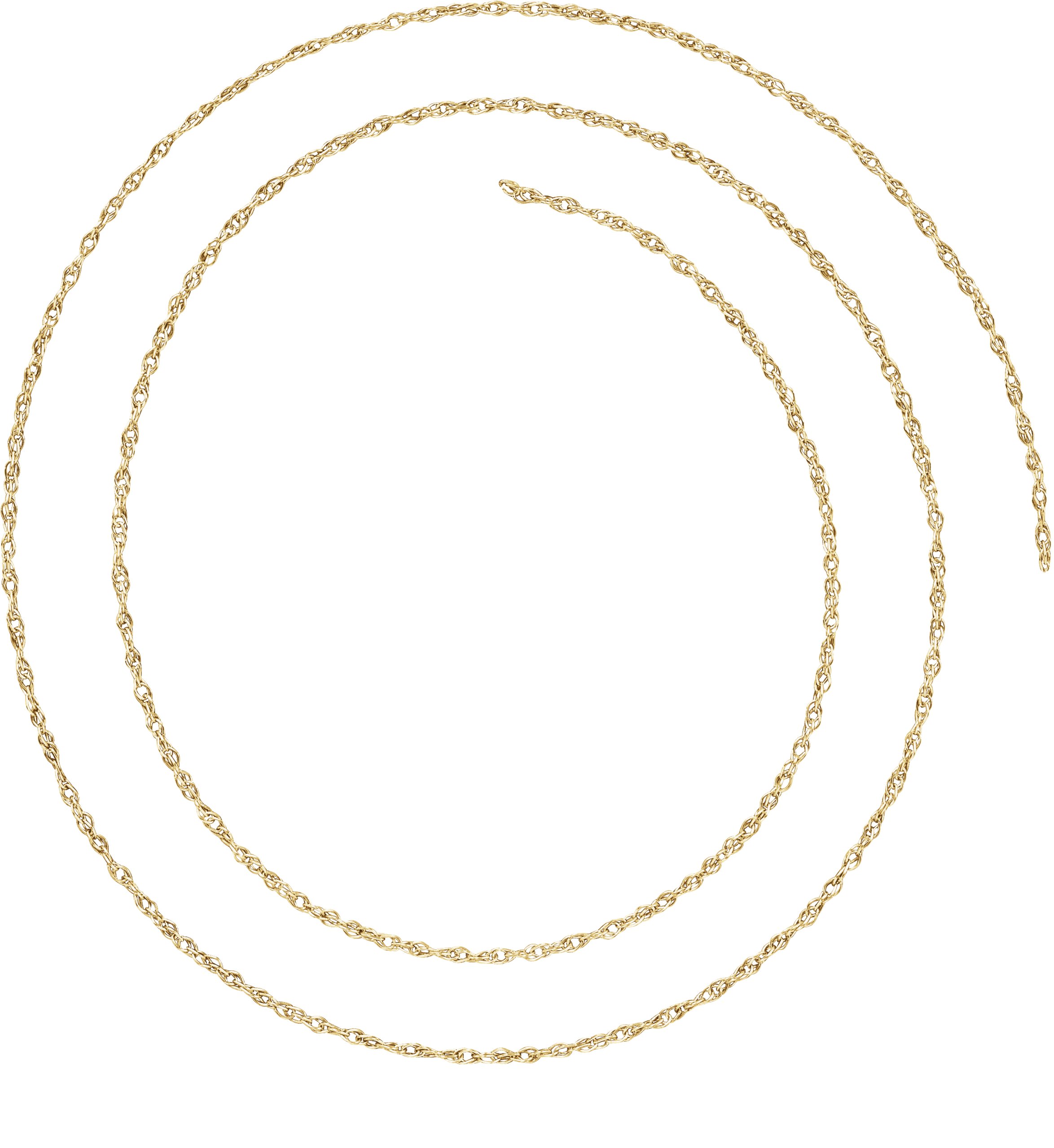 14K Yellow 1 mm Solid Rope Chain by the Inch Ref. 117639