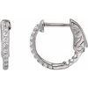 Platinum .25 CTW Diamond Inside Outside 14.5 mm Hoop Earrings Ref 9309959