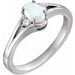 Sterling Silver Natural White Opal & .03 CTW Natural Diamond Ring 