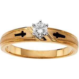 14K Yellow Gold 0.17 CTW Natural Diamond Engagement Ring