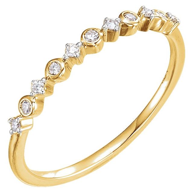 14K Yellow 1/10 CTW Diamond Ring Size 7 