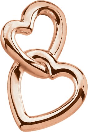 14kt Rose Double Heart Pendant