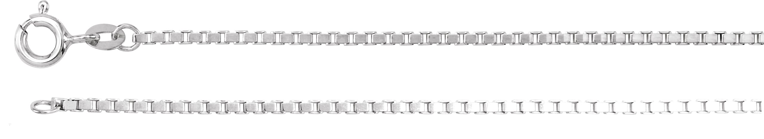 1.5mm Diamond Cut Silver Box Chain with Spring Ring Clasp 20 inch Ref 840589