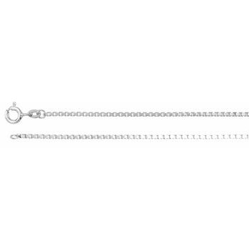 1.5mm Diamond Cut Silver Box Chain with Spring Ring Clasp 20 inch Ref 840589