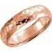 14K Rose 5 mm Half Round Band with Hammered Textured Size 10