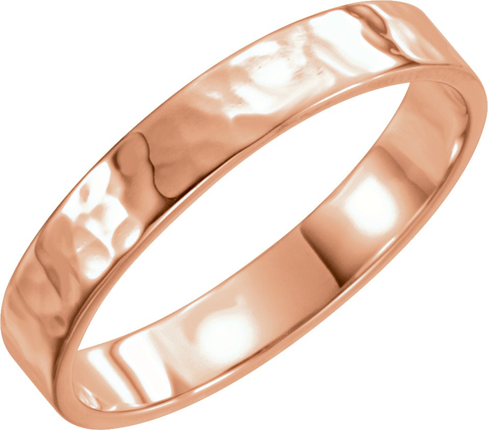 14K Rose 4 mm Flat Band Size 5.5