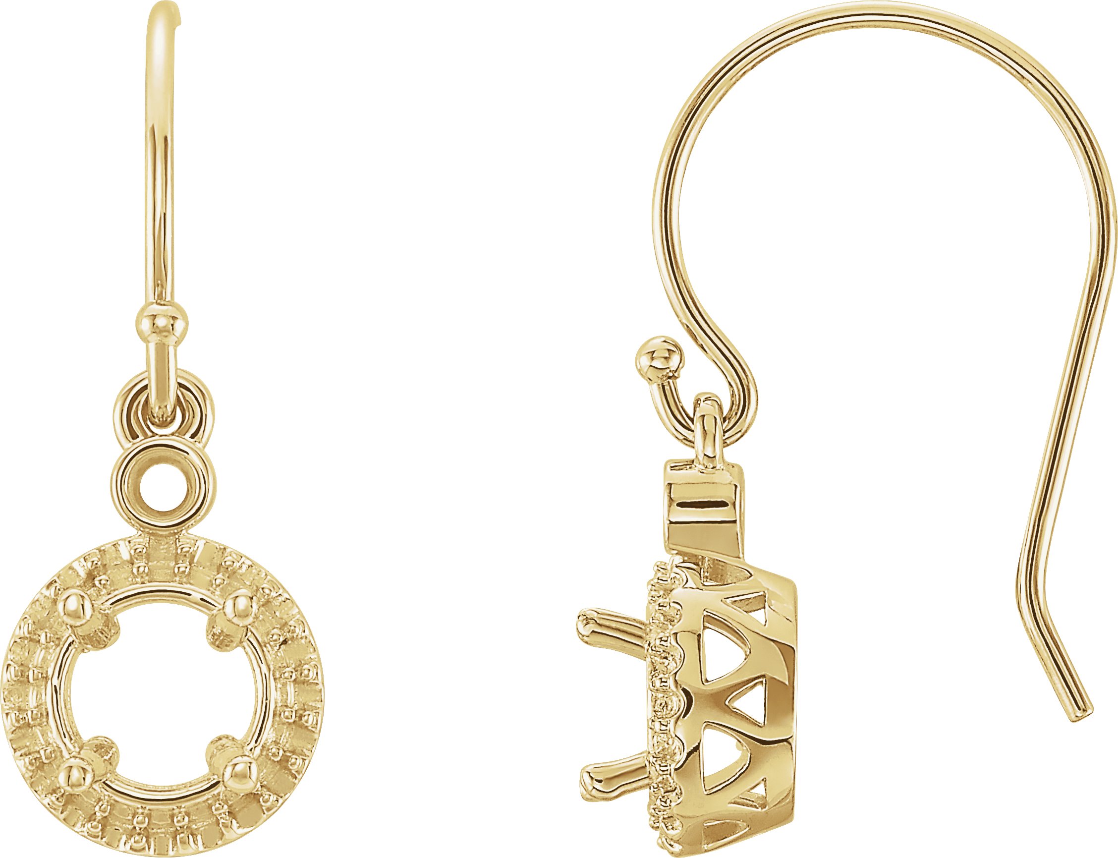 Кръгъл Хало-Style Earring Монтаж