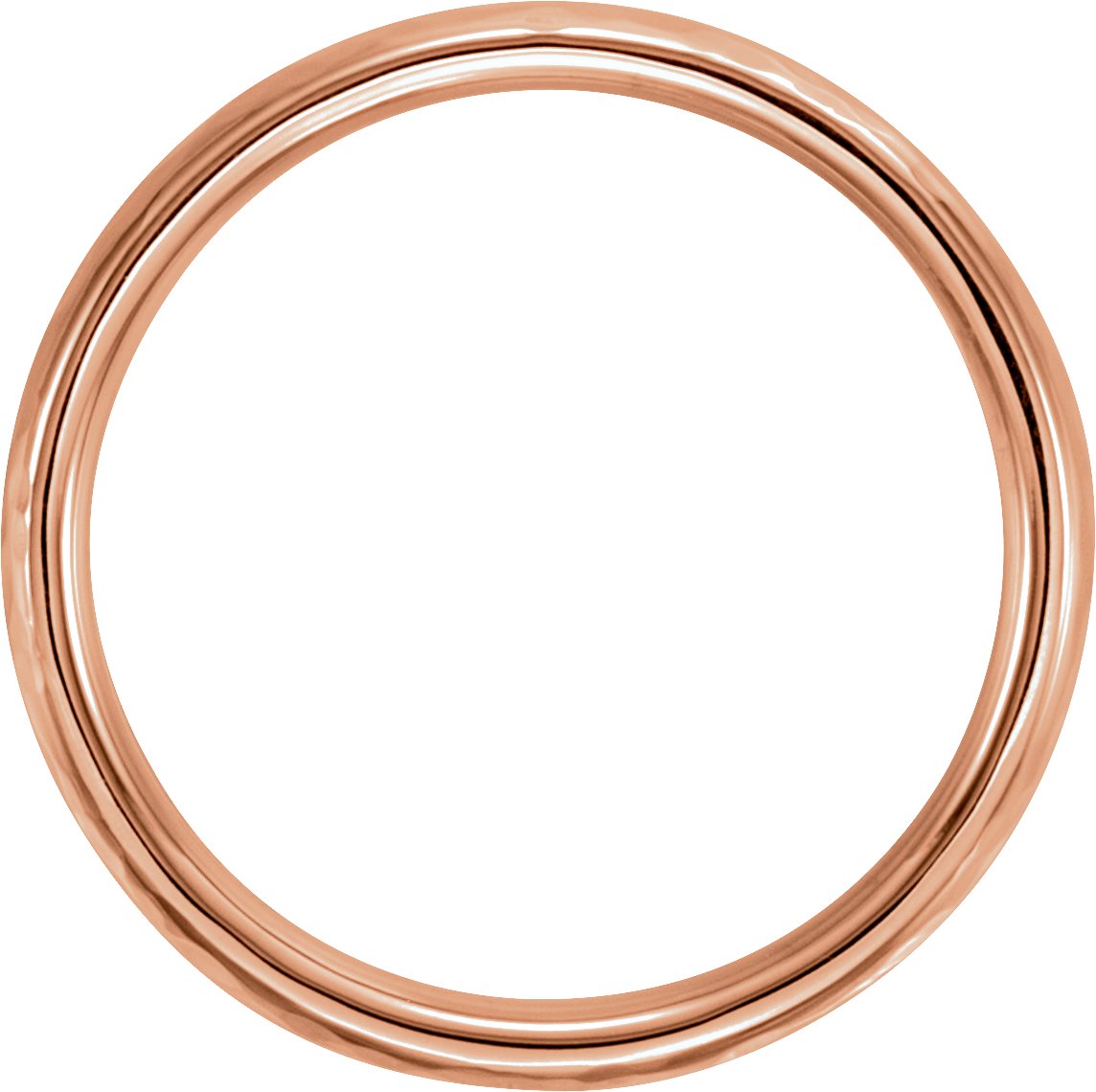 14K Rose 5 mm Half Round Band with Hammer Finish Size 10 