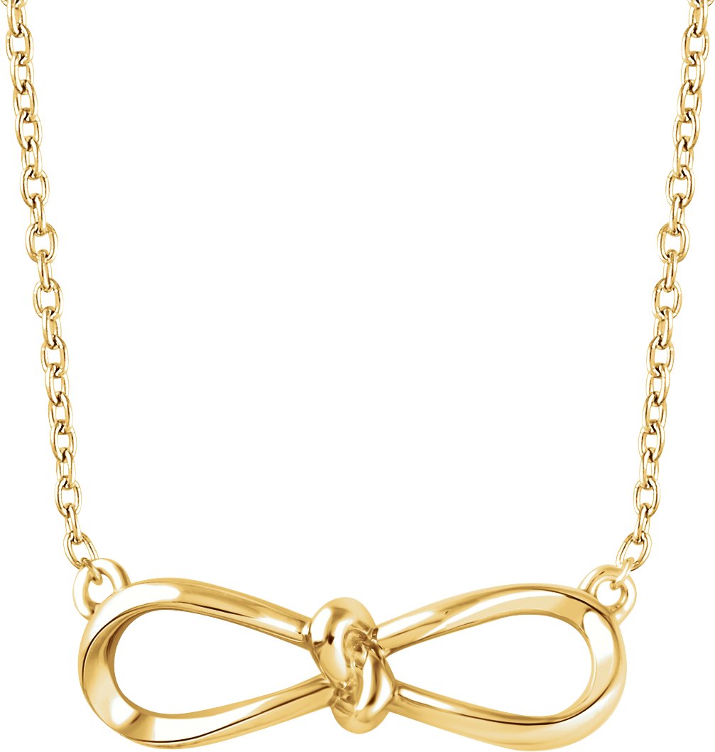 14K Yellow Bow 18 inch Necklace Ref. 12749920