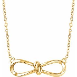 14K Yellow Bow 18" Necklace