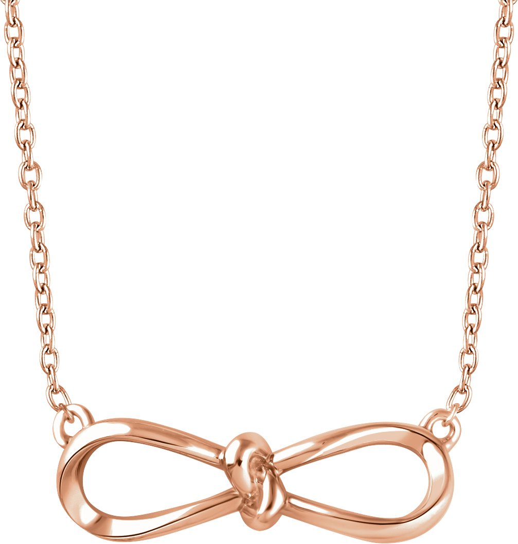 14K Rose Bow 18" Necklace