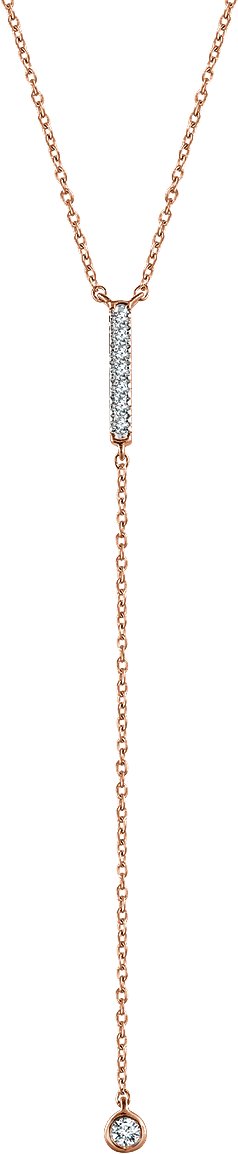 14K Rose 1/8 CTW Natural Diamond Bar 16-18 Y Necklace