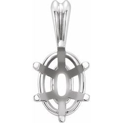 Oval 6-Prong Wire Basket Pendant