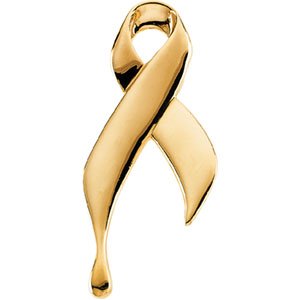 14K Yellow Gold Ribbon of Tears™ Lapel Brooch 