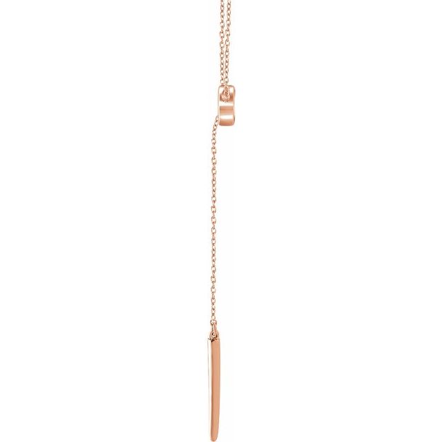 14K Rose Circle and Bar 18  Y Necklace 