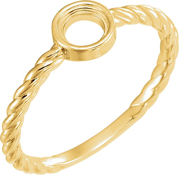 Bezel-Set Rope Ring
