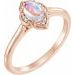 14K Rose Natural Rainbow Moonstone & .03 CTW Natural Diamond Ring