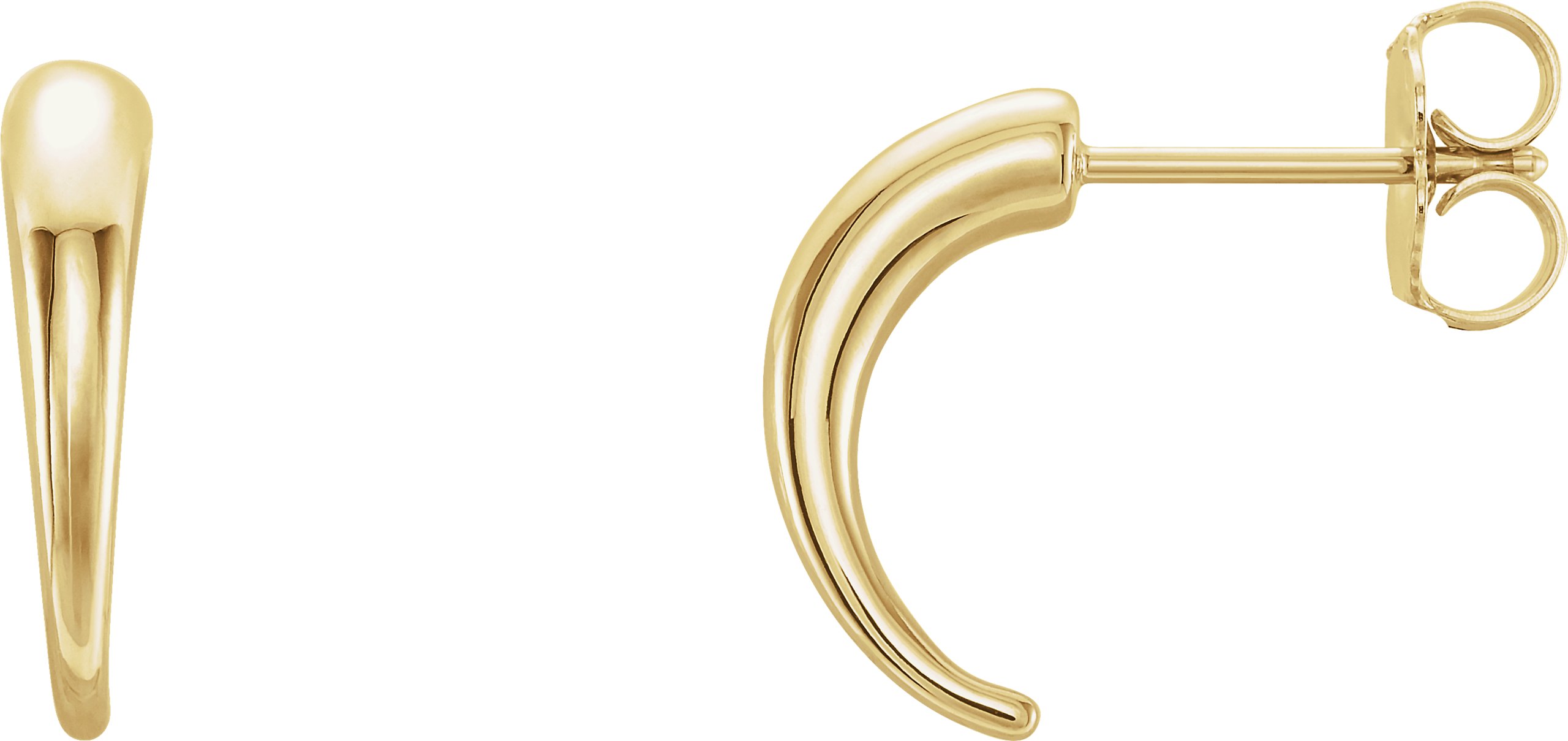 14K Yellow J-Hoop Earrings 