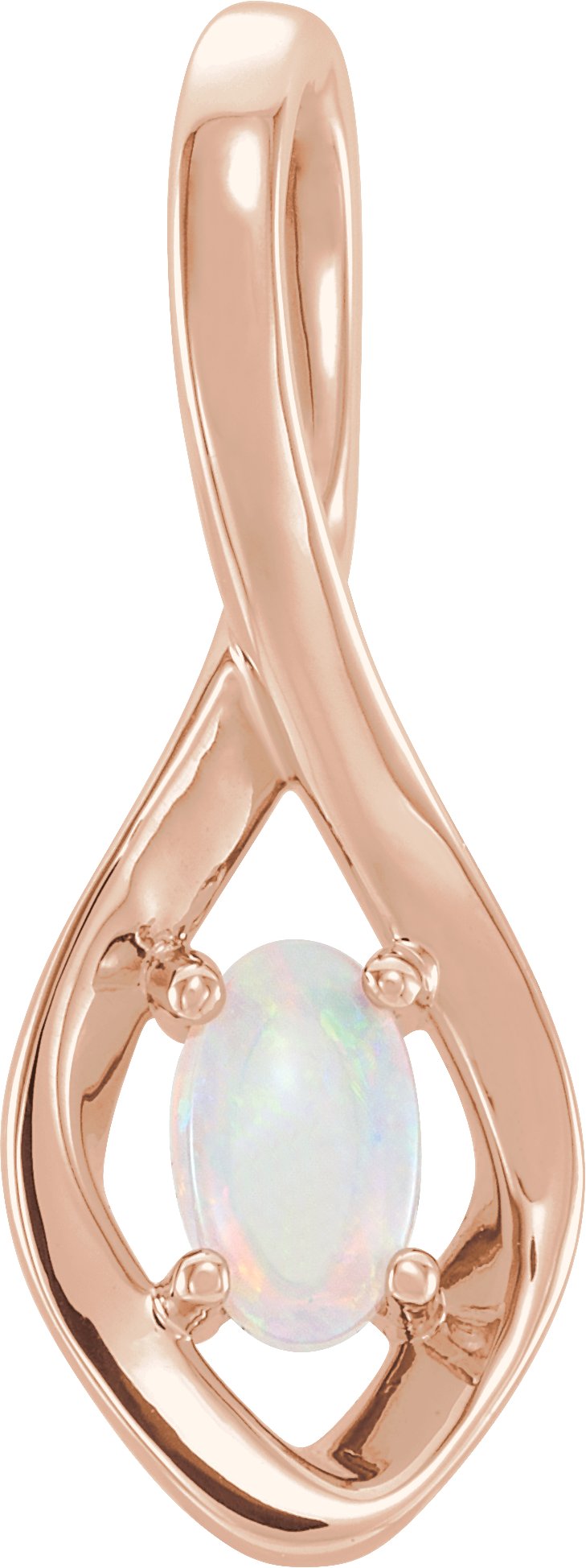 14K Rose Natural Opal Pendant 