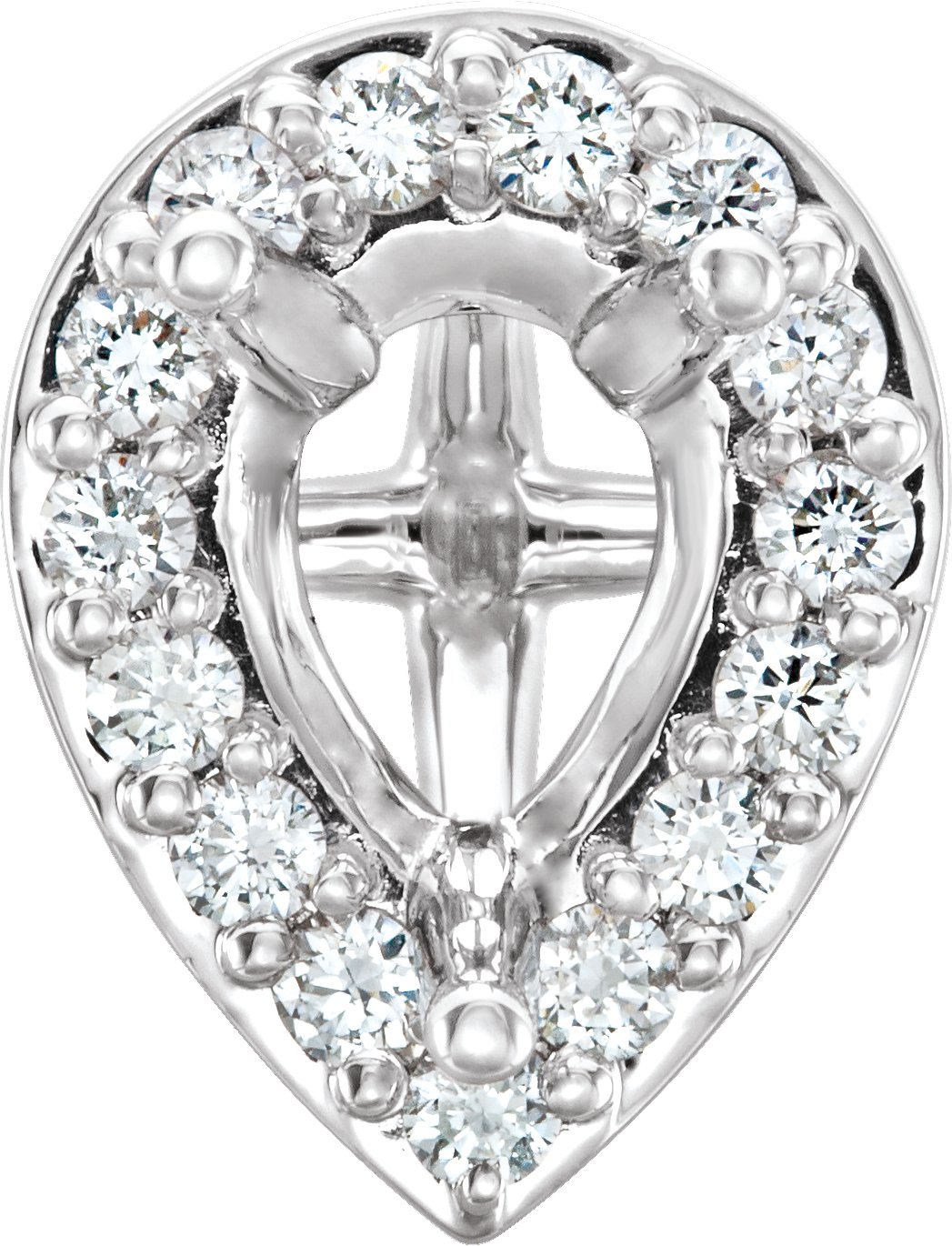 Pear 3-Prong Halo-Style Peg Setting 