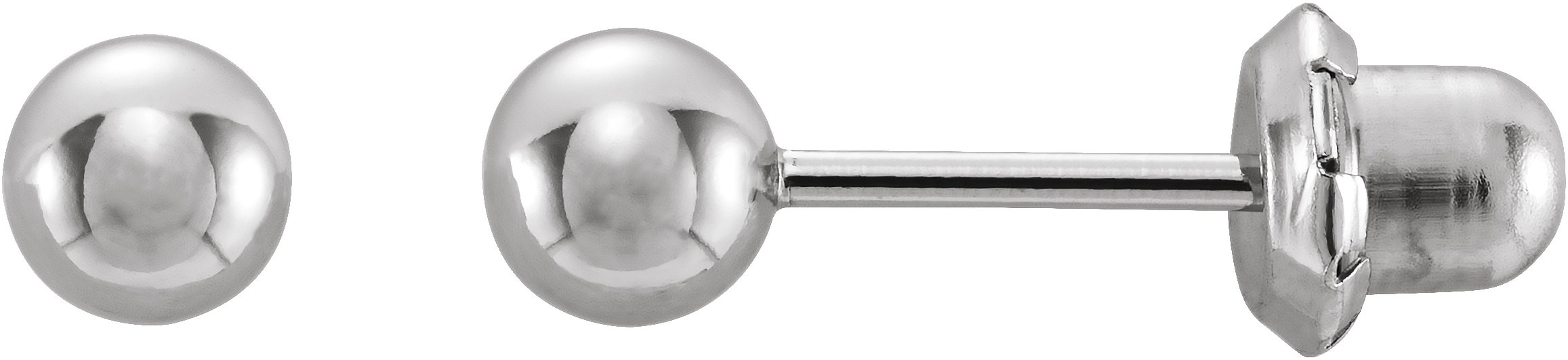 Palladium Plated Ball Piercing Earrings Ref 338835