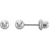 Palladium Plated Ball Piercing Earrings Ref 338835