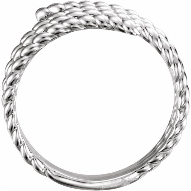 14K White Rope Ring