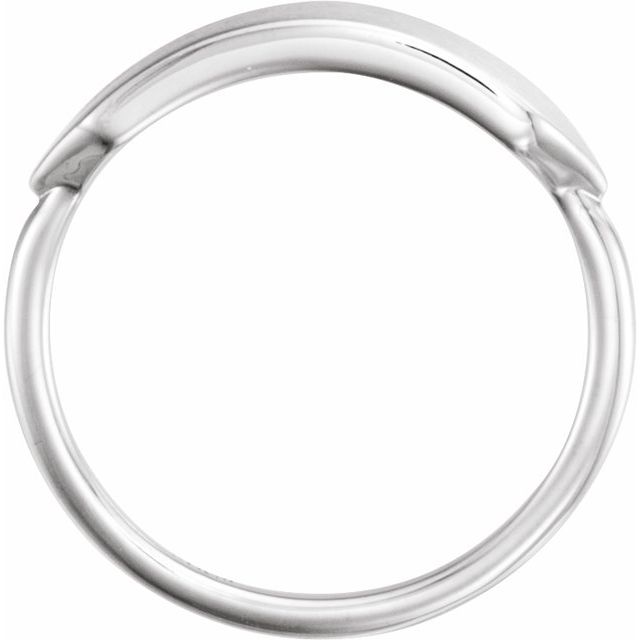 Platinum 19.7x5 mm Geometric Signet Ring