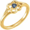 14K Yellow Blue Sapphire Flower Youth Ring