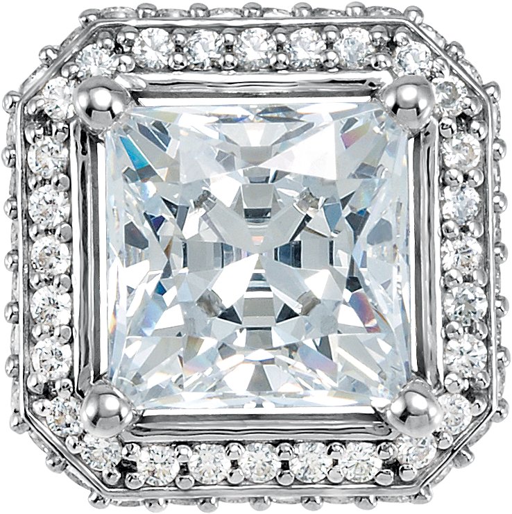 Square 4-Prong Halo-Style Peg Setting   