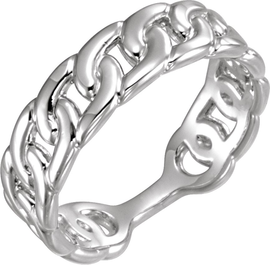 14K White Interlocking Stackable Link Ring Ref. 12485440